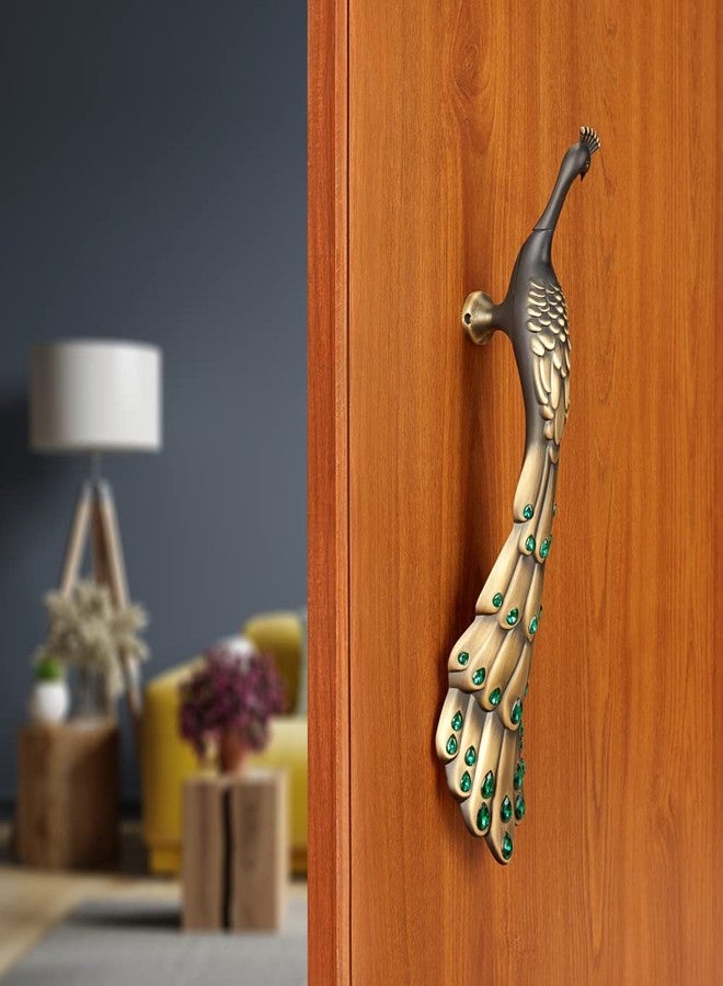 LAPO Peacock Main Door Handles, Door Handle for Wooden & Glass Door Handle, Pull Handle for Home, Office, Hotels (Hole to Hole Size 250mm-Right Side) Antique Finish | 3 Years Warranty - Image 5